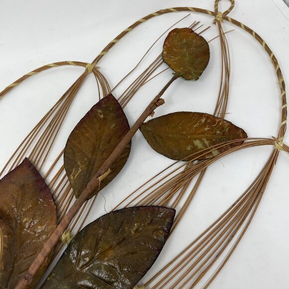 Vintage Boho Grass Rattan Straw Leaf Wall Hanging - Picture 2 of 5